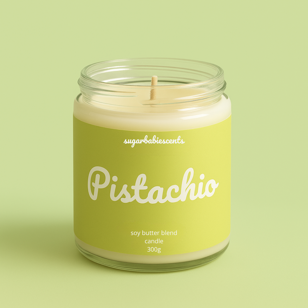 PISTACHIO - butter candle + FREE wax melt