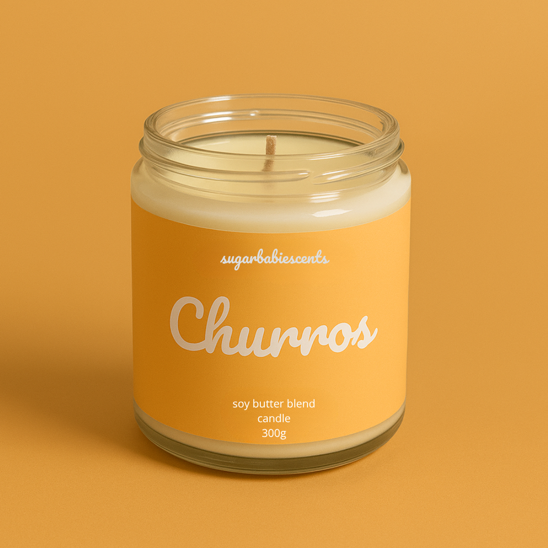 CHURROS - butter candle + FREE wax melt