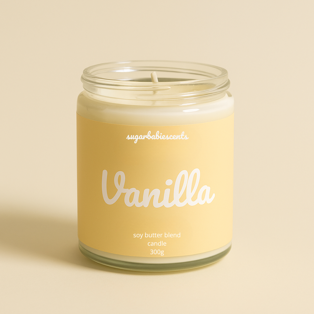 VANILLA - butter Candle + FREE wax melt